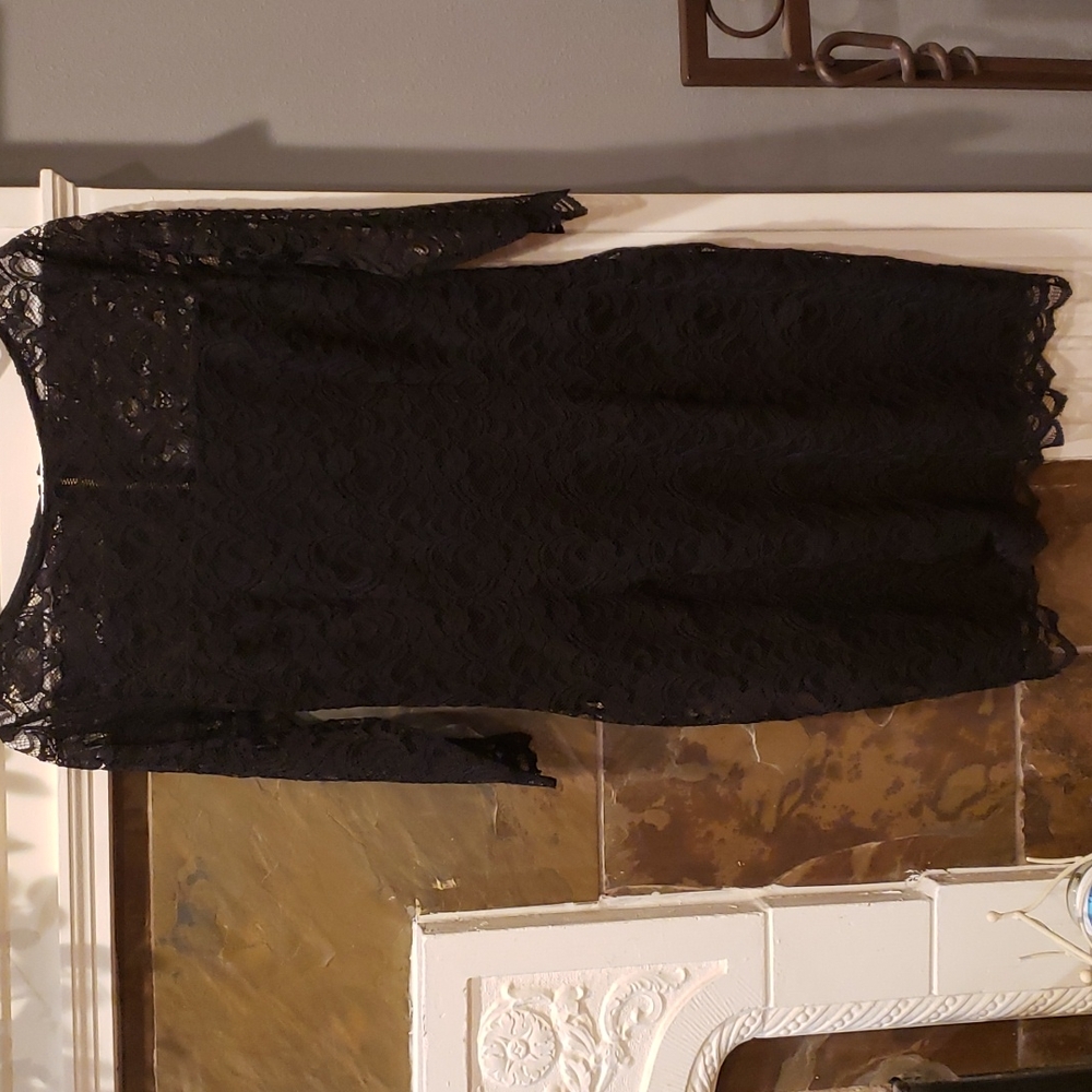 Black lacy fitted dress